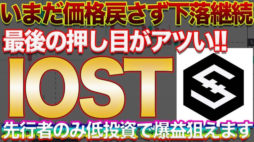 【IOSTで100万円稼ぐ】暴落中だから爆益狙えるポジション出現!!最速で行動すれば余裕で億れます!!投資家が狙っている価格は〇〇のみ!!【仮想通貨】