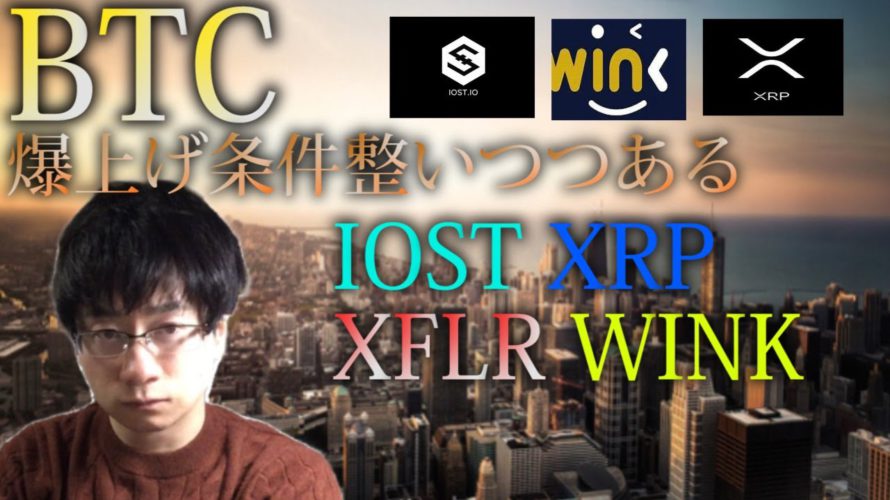 【仮想通貨ビットコイン，スパークトークン,リップル,IOST,WINK】BTC爆上げ条件揃いつつある。第二波バブル佳境へ。