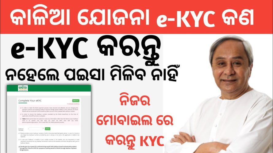 Kalia Yojana e-KYC Process | Kalia Yojana e-KYC complete process