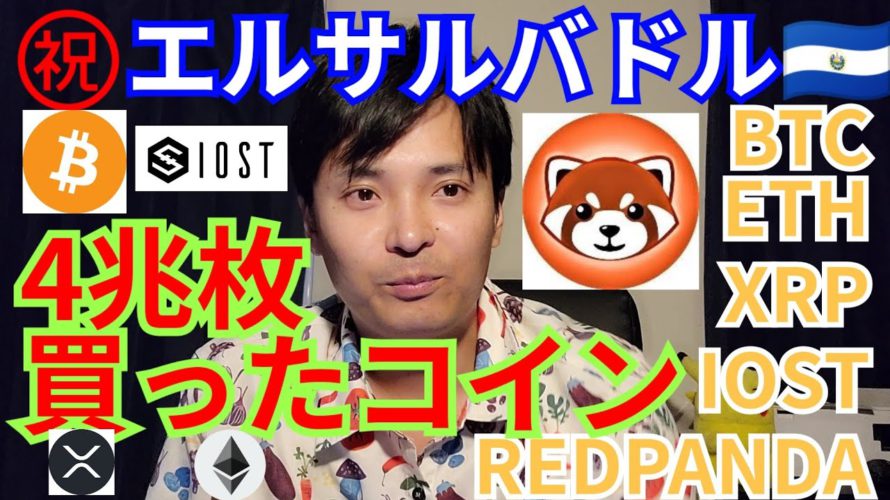【仮想通貨BTC, ETH, XRP, IOST, REDPANDA】㊗️エルサルバドル🇸🇻4兆枚買ったレッドパンダとは🦝