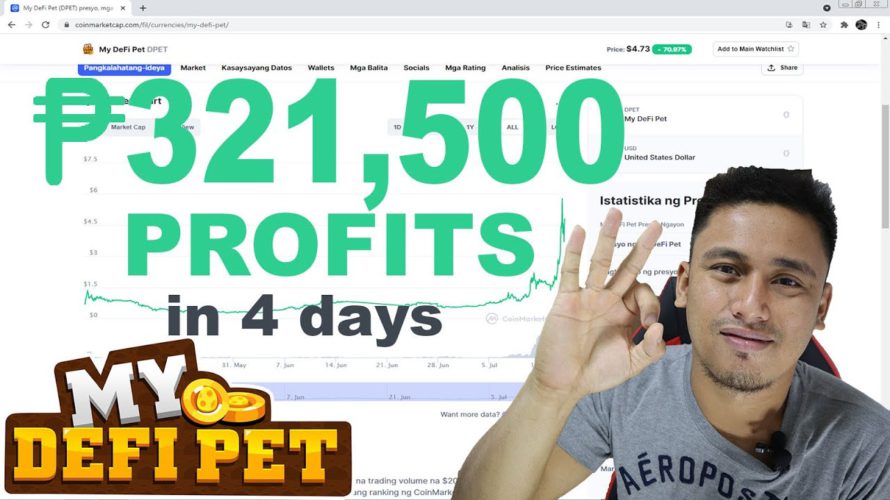 Kumita ako ng ₱321,500 in 4 Days sa My DeFi Pet – DPET Token