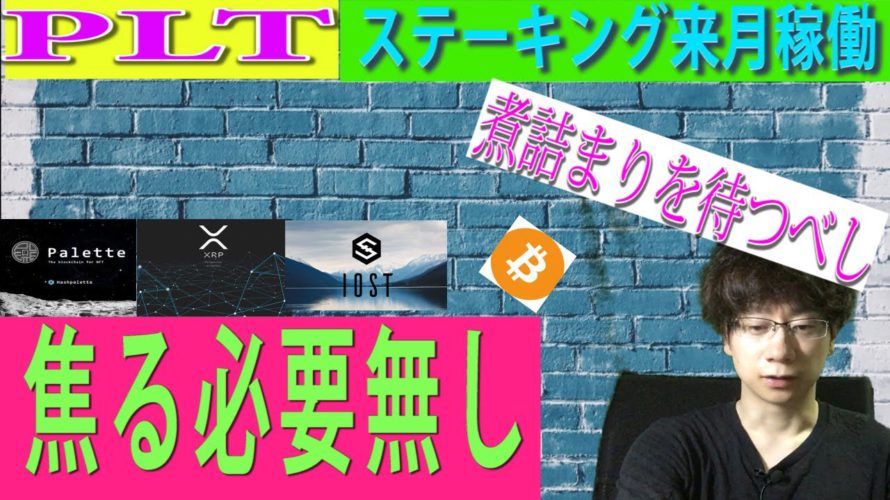 【パレットトークン・XRP・IOST・BTC】今のアルトコイン煮詰まるのを待ってから方向性が決まる。