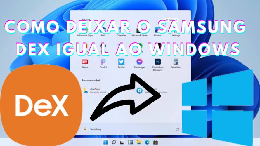 como ter a aparência do Windows no samsung DEX