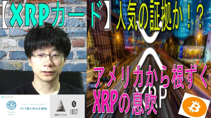 【パレットトークン・IOST】XRP大国アメリカで徐々に浸透をみせる。20年コインデスクジャパン記事『XRP125倍』は証券問題がトリガーの可能性。