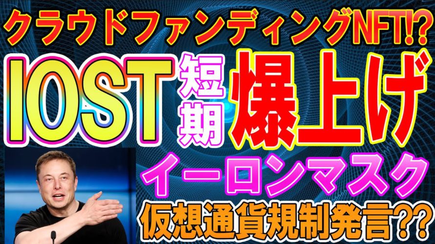 【IOST爆上げ】イーロン・マスクが仮想通貨の見解を披露!!要注意が必要です!!【ビットコイン】【アルトコイン】