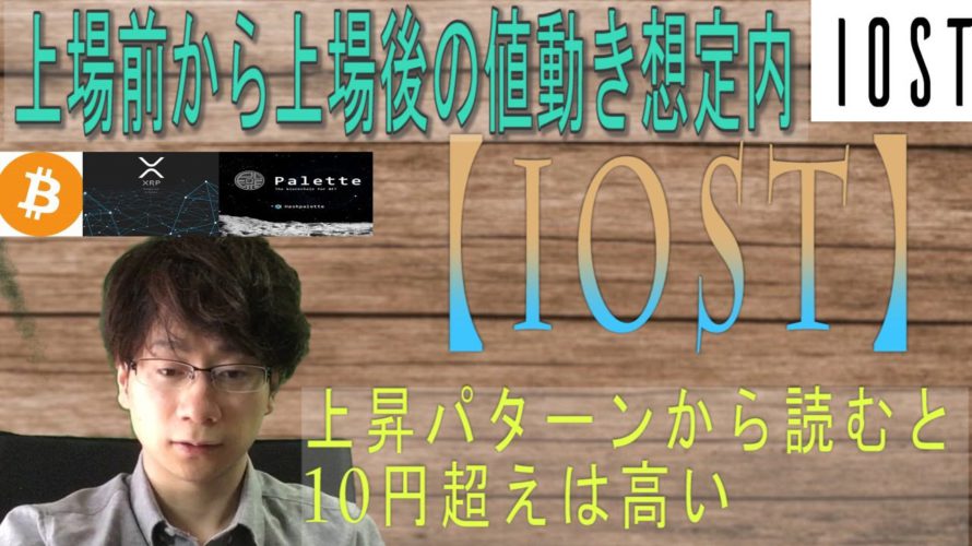 【パレットトークン・IOST・BTC・XRP】IOST上場上げからの下落はむしろ買い場。