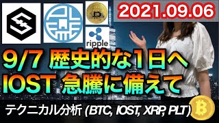仮想通貨 テクニカル分析【9/6今後の予想(BTC、IOST、ADA、PLT)】