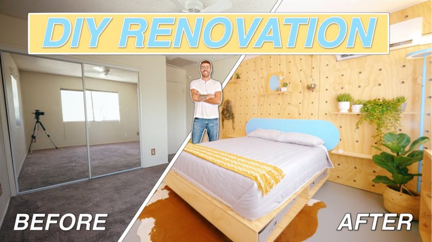 COMPLETELY DIY BEDROOM RENOVATION | Modern Builds