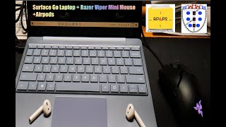 Surface Go Laptop + Razer Viper Mini Mouse + Apple Airpods Unboxing