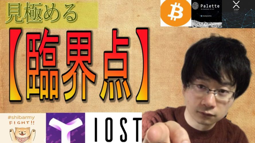 【XYM・PLT・SHIB・IOST・BTC・XRP】それぞれ臨界点です。