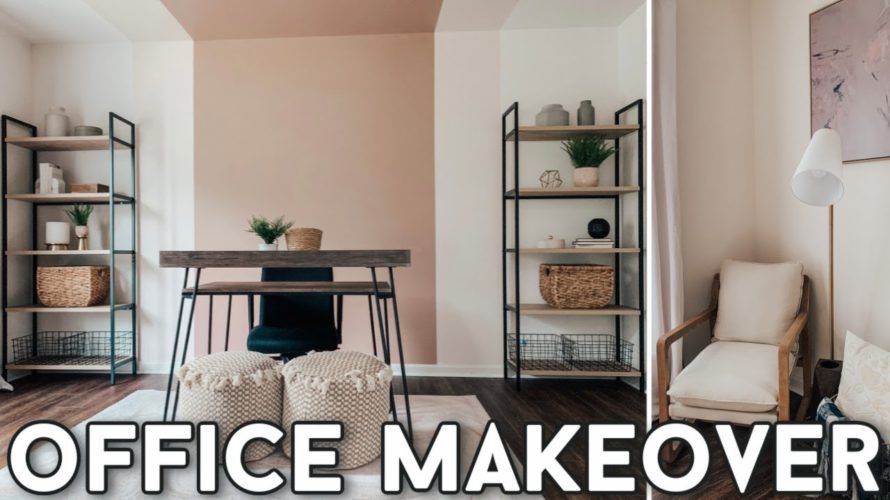 DIY OFFICE MAKEOVER ON A BUDGET | MID CENTURY MODERN HOME | HOME OFFICE ROOM DECORATING IDEAS | DIY