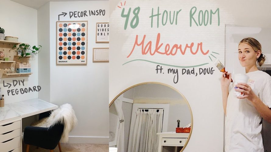 Extreme Room Makeover in 48 hrs. | ft. DIY Pegboard Shelf & Reveal