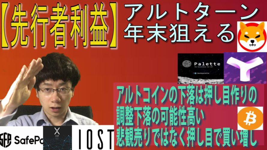 【PLT・XYM・SHIB・IOST・BTC・XRP・SFP】損切りせずアルトターンを狙うべき。