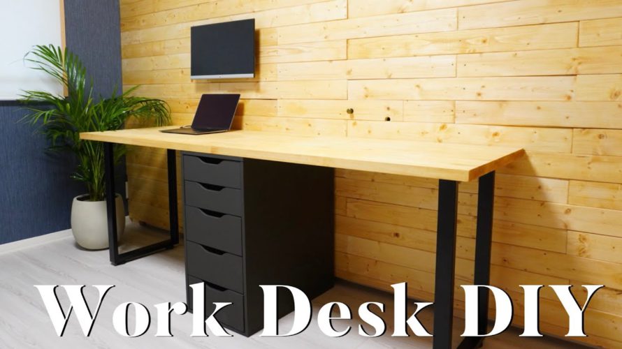 IKEA家具をリメイクして仕事部屋に机を自作!壁掛けモニターも設置 | work desk diy