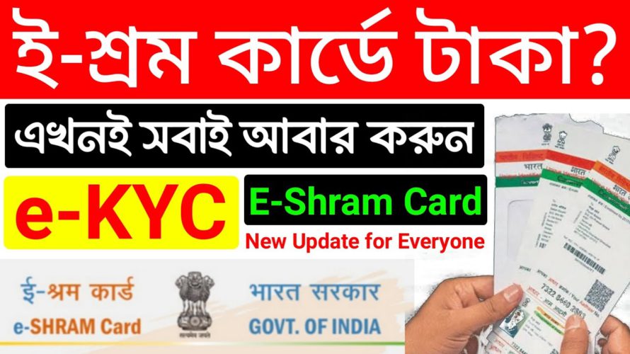 E shram লেবার কার্ড থাকলেই টাকা | E shram card new update eKYC online | E Shram Card Registration