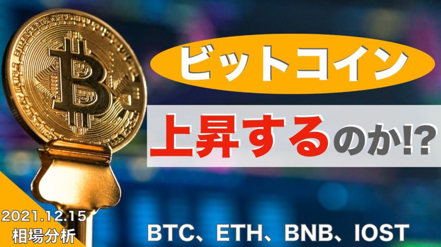 【BTC、ETH、BNB、IOST】ビットコイン上昇するのか!?(2021年12月15日 相場分析)