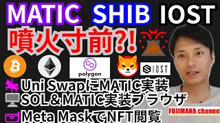 ポリゴン, シバイヌ, イオスト噴火寸前🌋仮想通貨ニュース+BTC ETH MATIC SHIB IOST チャート分析💹Uni Swap, SOL, Opera, Meta Mask