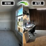 Transforming a Small Room into My Desk Setup & DIY Wood Slat Studio!