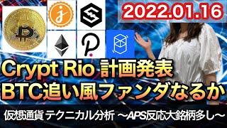 仮想通貨 テクニカル分析【1/16 今後の予想(BTC、JMY、IOST、ETH、DOT、FTM)】