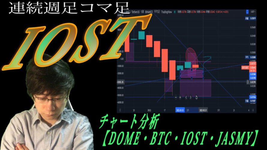 IOST連続コマ足のブレイクに注目【DOME・BTC・IOST・JASMY】
