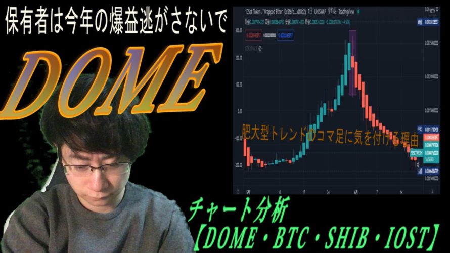 IOST煮詰まりは必要だが対極は上【DOME・BTC・SHIB・IOST】
