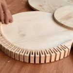 A Craftsman’s Skillful Woodworking Hands Create A Wonderful Work // DIY Art Flower Table