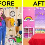 AWESOME ROOM MAKEOVER || We Built Our Dream House! Genius DIY Ideas and Crafts by 123 GO!