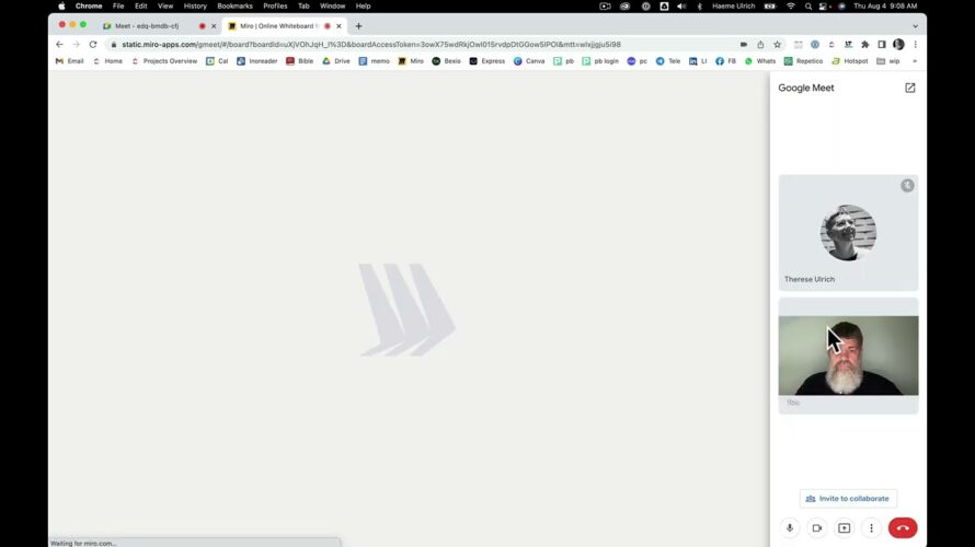 Miro Whiteboard in Google Meet