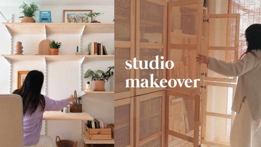 Workspace Makeover on a Budget | Ikea eket apothecary cabinet hack | diy creative studio