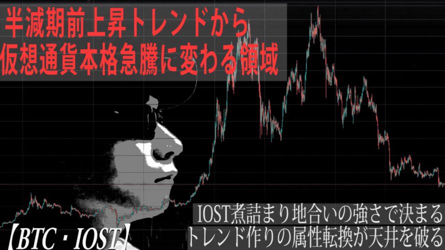 【BTC・IOST】半減期前上昇トレンドに乗れるかが古参・新参を分ける