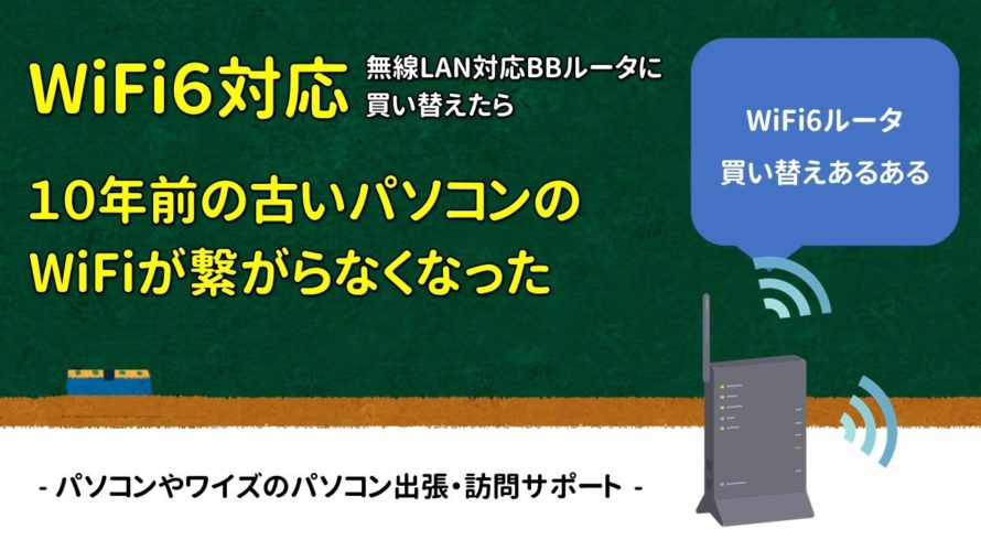 WiFi6対応（無線LAN）ルーターに交換したら古いPCのWiFi接続不可になった