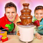 CHOCOLATE FONDUE CHALLENGE ! Le défi de la fontaine à chocolat
