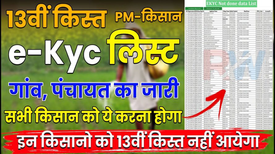 e-Kyc List Pm Kisan | Gav Panchayat pm kisan e-Kyc Jari | Raj World