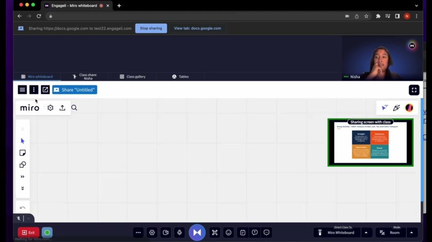 How to use the Miro whiteboard Engageli integration
