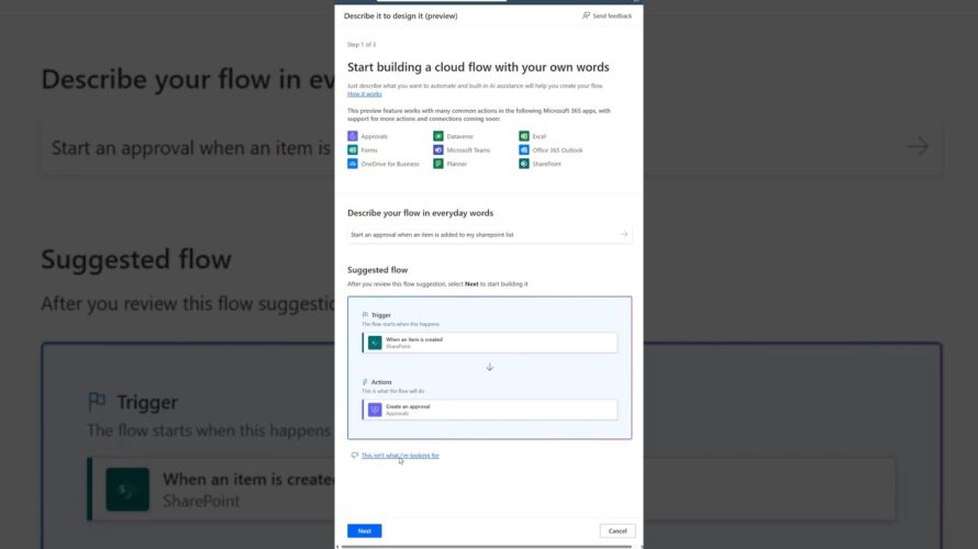 Power Automate Copilot – Build a flow by describing it