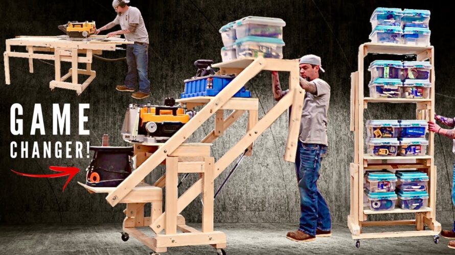 Transforming Storage Shelf / Workbench – Small Space Organization