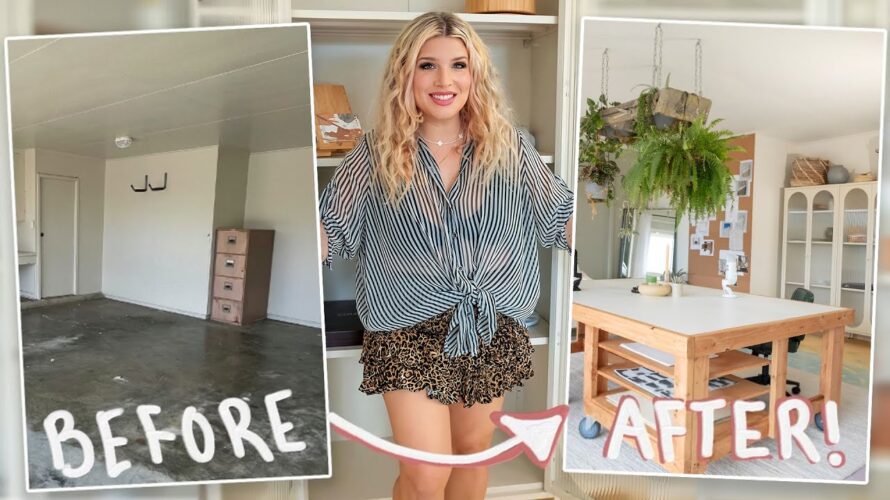 We turn this old garage into the ULTIMATE Home Office & Creative Studio (+DIY work table)