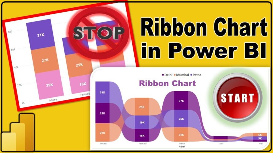 Ribbon Chart in Power BI | Dynamic Ranking Chart in Power BI | #13