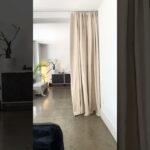 Drop cloth curtain hung in my Los Angeles work studio as a room divider looks great!