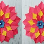paper flower craft/paper craft/Wall hanging craft/Room decor/diy decor/simple paper craft