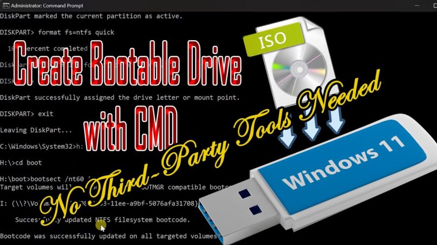 No Third-Party Tools Needed: Windows 11 Bootable USB Using CMD