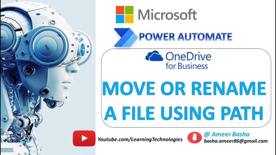 Power Automate Desktop || OneDrive for Business – Move or rename a file using path