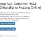 Cara backup SQL database RDM versi Hosting Online dan VDI Installer