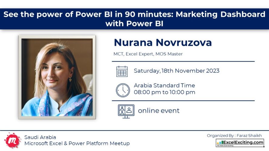 See the power of Power BI in 90 minutes: Marketing Dashboard with Power BI with Nurana Novruzova
