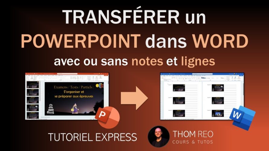 TRANSFÉRER un POWERPOINT vers WORD – Tutoriel rapide Microsoft 365