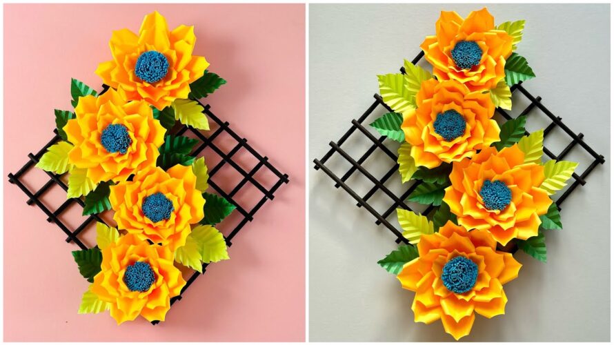 Unique Paper Flower Wall Hanging Ideas 🧡🌺🧡|| DIY Home Decoration Ideas || Paper Crafts