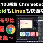 大人気のCPU N100搭載 ChromebookならAndroidもLinuxもサクサクなのか？でもメモリ4GBですよねぇ・・・