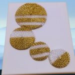 DIY DOLLAR TREE WALL ART / GOLD AND WHITE ROPE/CANVA ROOM DECOR