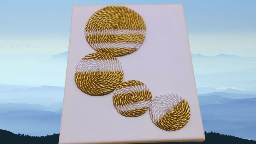 DIY DOLLAR TREE WALL ART / GOLD AND WHITE ROPE/CANVA ROOM DECOR