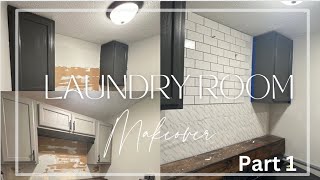 SMALL LAUNDRY ROOM MAKEOVER PART 1 | DIY HOME UPDATE